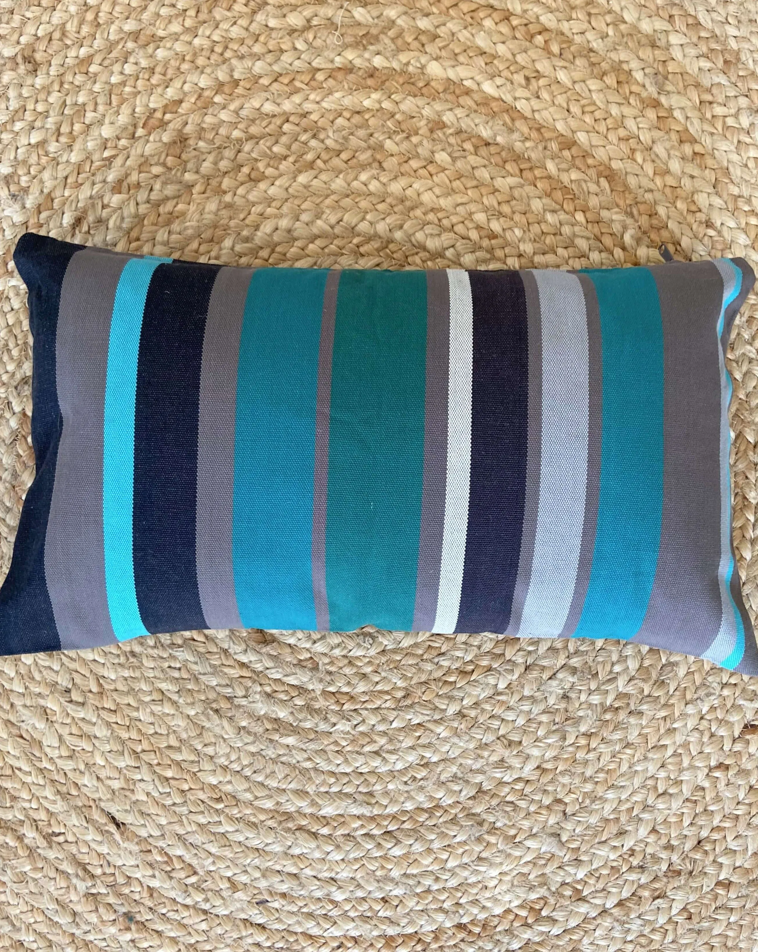 Turquoise Blue Striped Pillow Cover | TURQUOISE