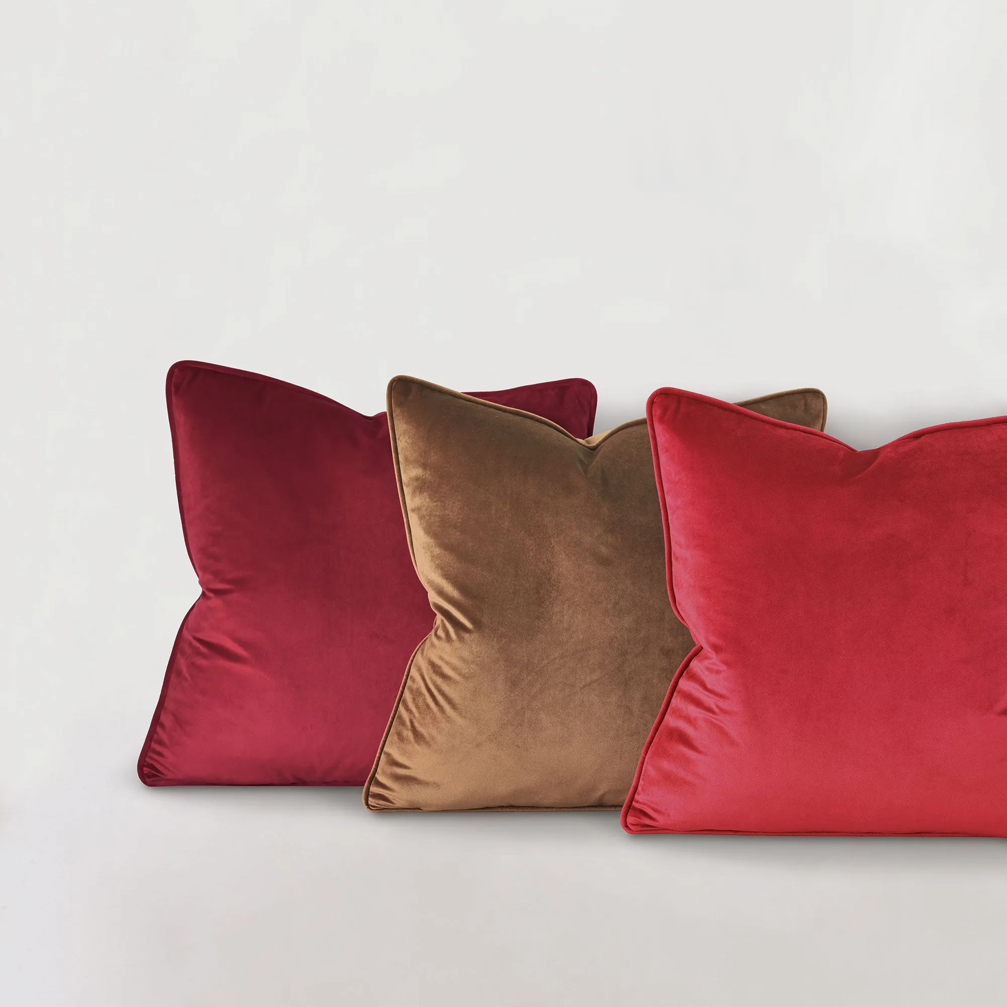 Vesper Velvet Throw Pillow Cover 20x20 in Red