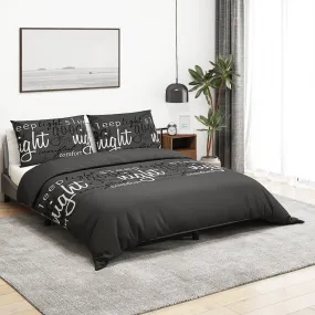 vidaXL Duvet Cover Set Black 155x220 cm Cotton