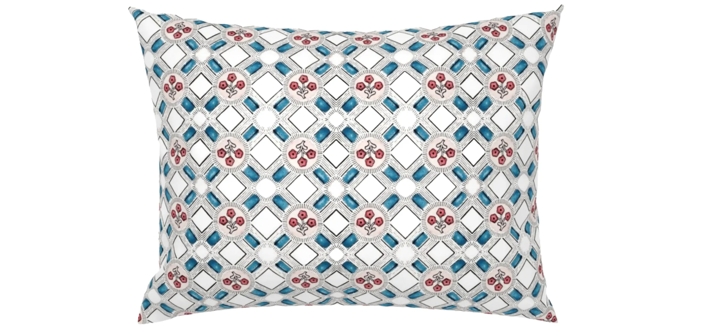 Vintage French Print Linen Pillow Cover: Available in 10 Sizes