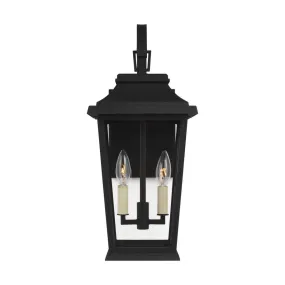 Warren Small 20 In. 2 Lights Outdoor Wall Light Black Finish