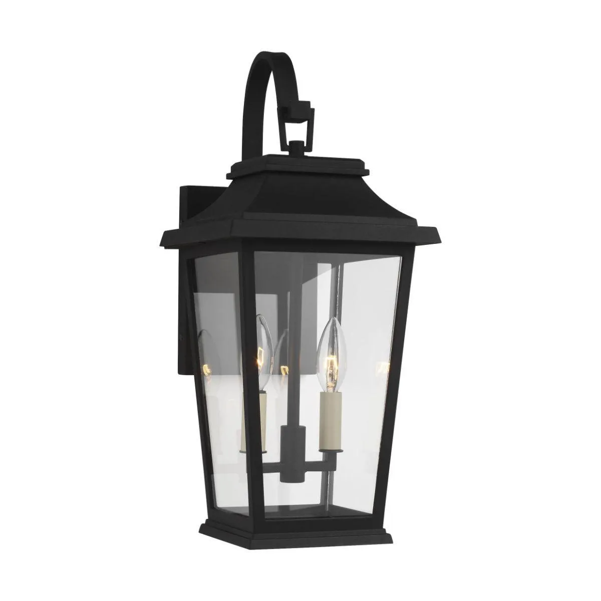 Warren Small 20 In. 2 Lights Outdoor Wall Light Black Finish