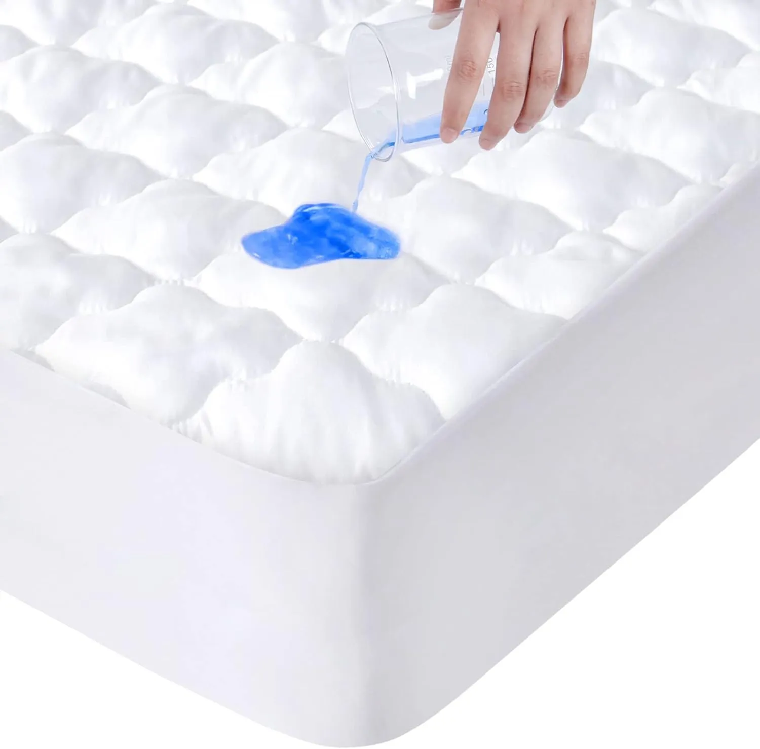 Waterproof Mattress Protector Quilted Twin & Full Size, Breathable & Noiseless Mattress Pad Cover, Fitted with Deep Pocket