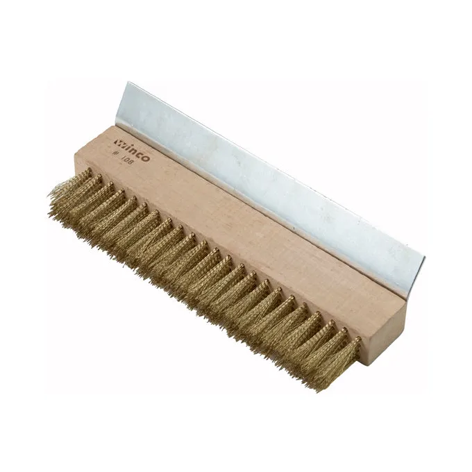 Winco 10.25" Pizza Oven Brush Head with Metal Scraper