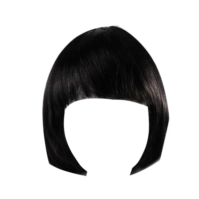 Womens Short Straight Bob Sleek Hair With Bang Synthetic Cosplay Wig Wigs Party