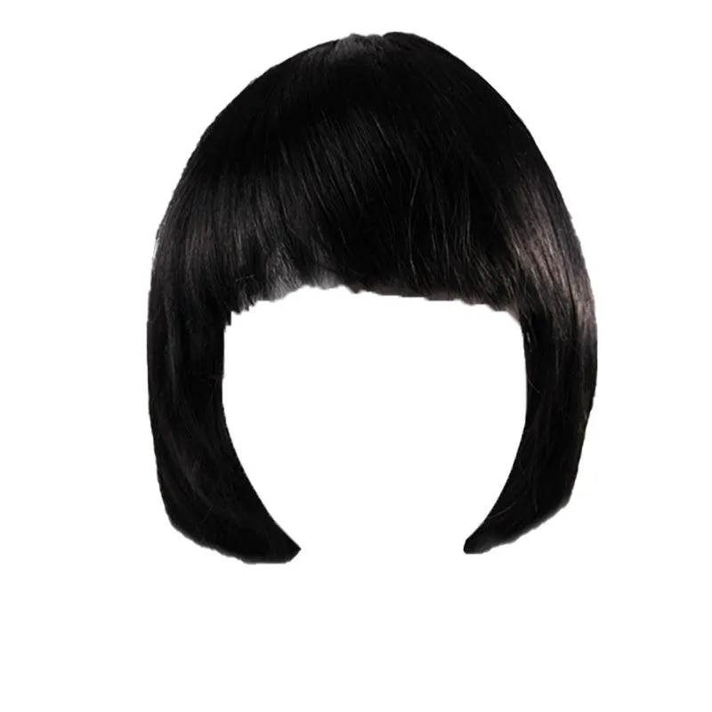 Womens Short Straight Bob Sleek Hair With Bang Synthetic Cosplay Wig Wigs Party