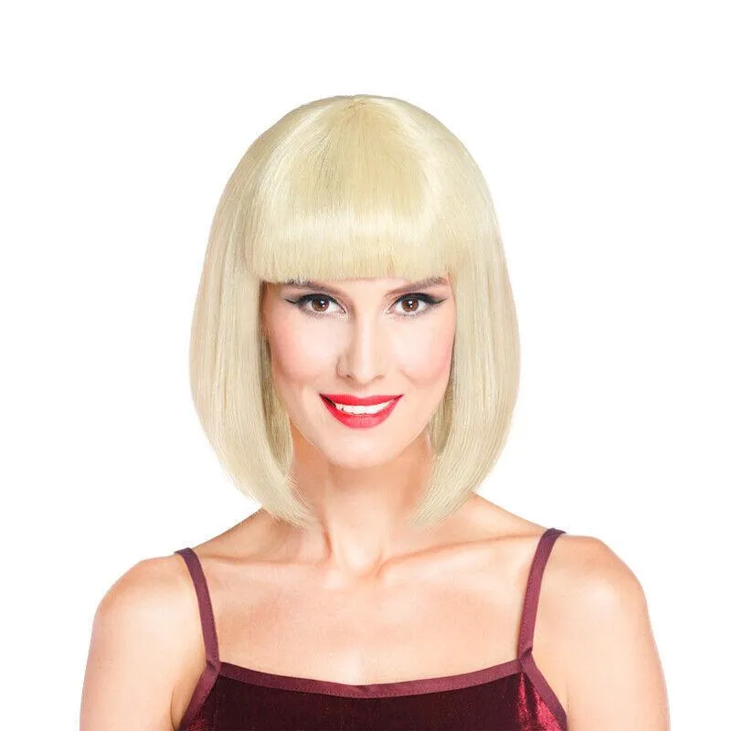 Womens Short Straight Bob Sleek Hair With Bang Synthetic Cosplay Wig Wigs Party