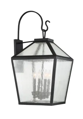 Woodstock 4-Light Outdoor Wall Lantern in Black