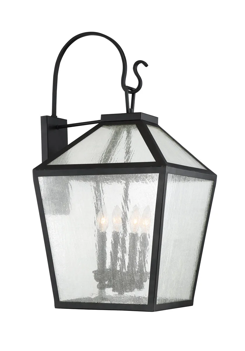 Woodstock 4-Light Outdoor Wall Lantern in Black