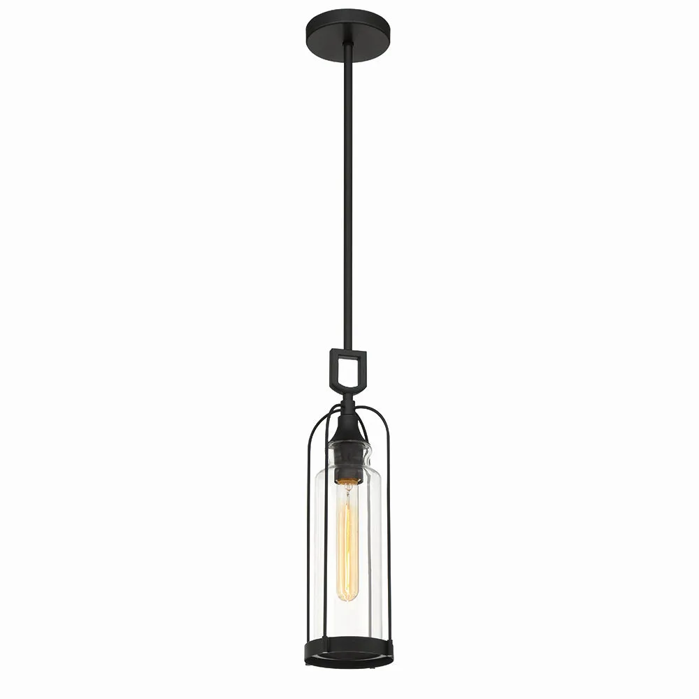 Yasmin 1-Light Outdoor Pendant in Satin Black