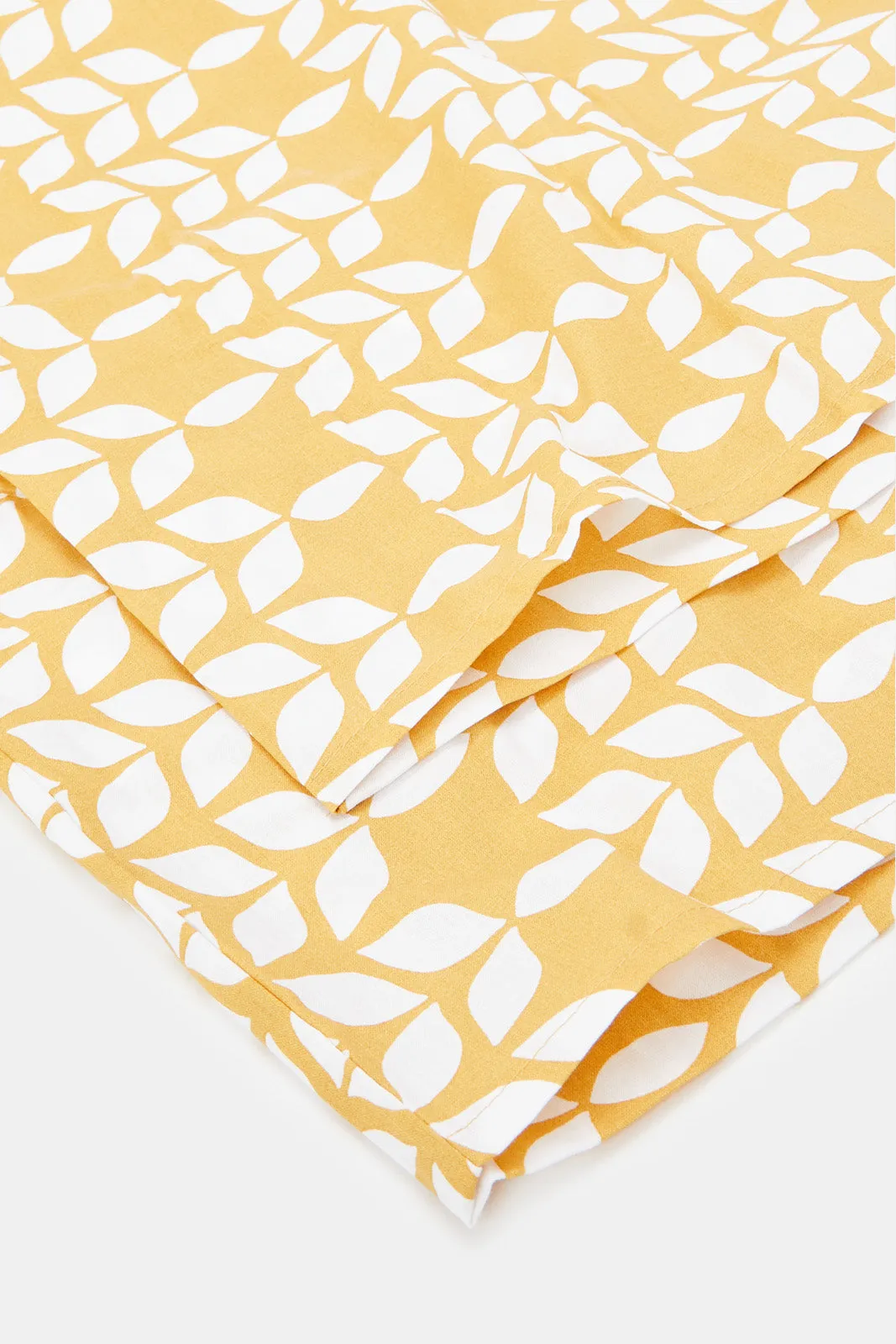 Yellow Leaves Printed Pillowcase Set (2 Piece)