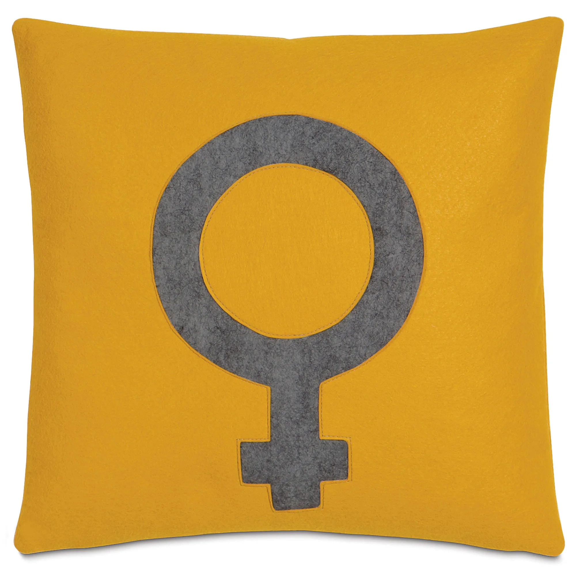 Yellow Venus Felt Throw Pillow Cover 16x16