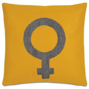 Yellow Venus Felt Throw Pillow Cover 16x16