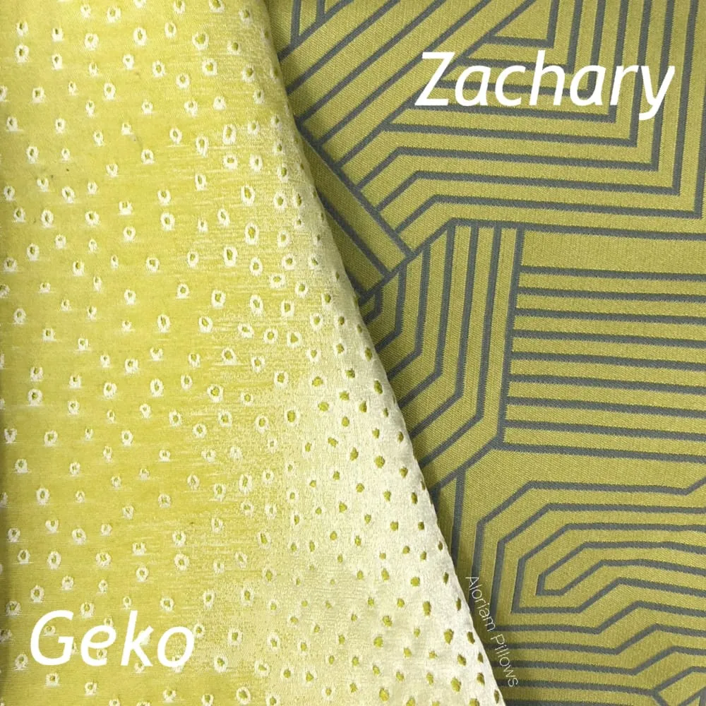 Zachary Chartreuse Green Gray Lines Pillow Cover