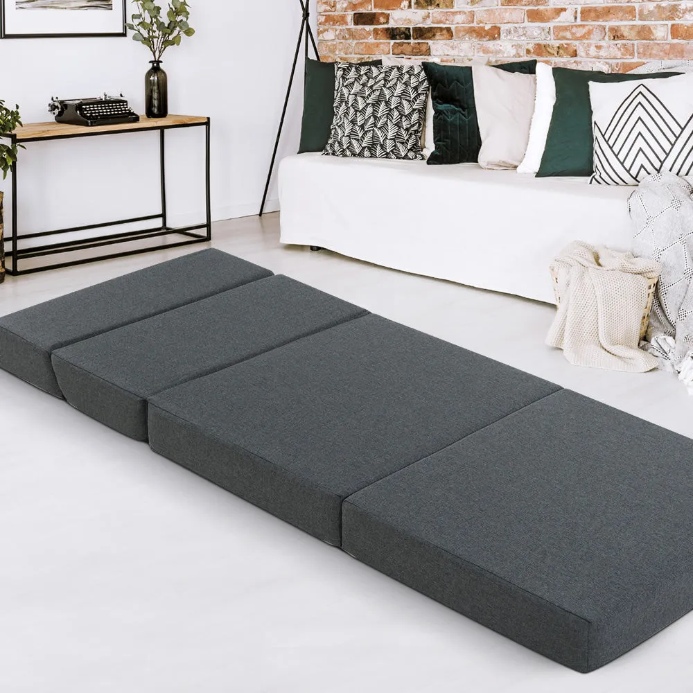 Zoe 12cm Folding Mattress Foldable Portable Bed Floor Mat Camping Pad - Single